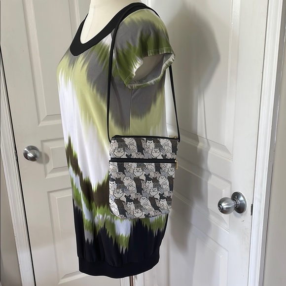 Danny K Cat Purse Gray Black Pockets Shoulder Hand Bag Animal USA Gift Present - Picture 5 of 17